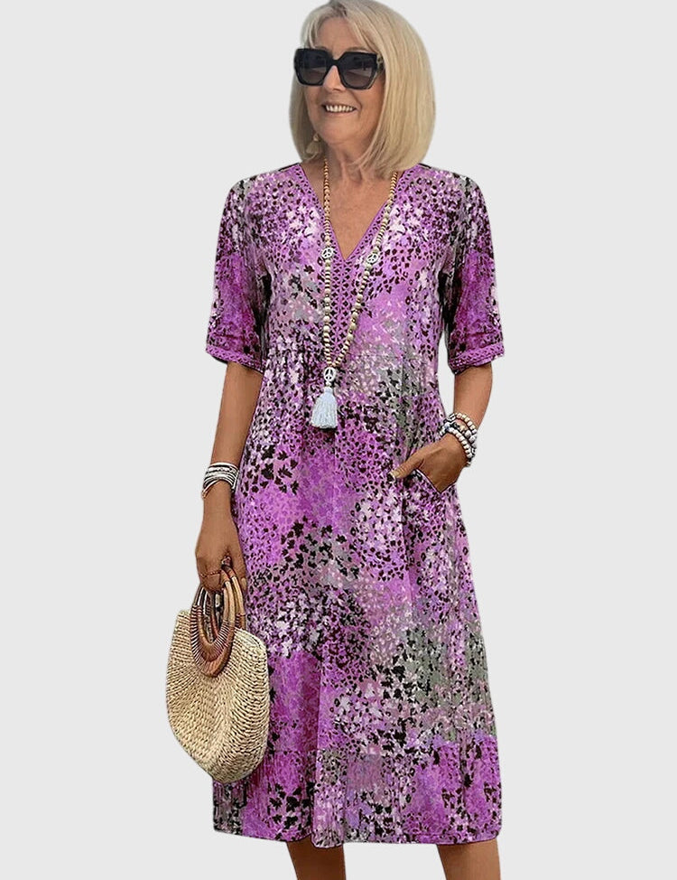 Abito Donna Longuette Floreale Elegante per Cerimonia - Vestiti Eleganti Donna e Abbigliamento Donna Chic 4