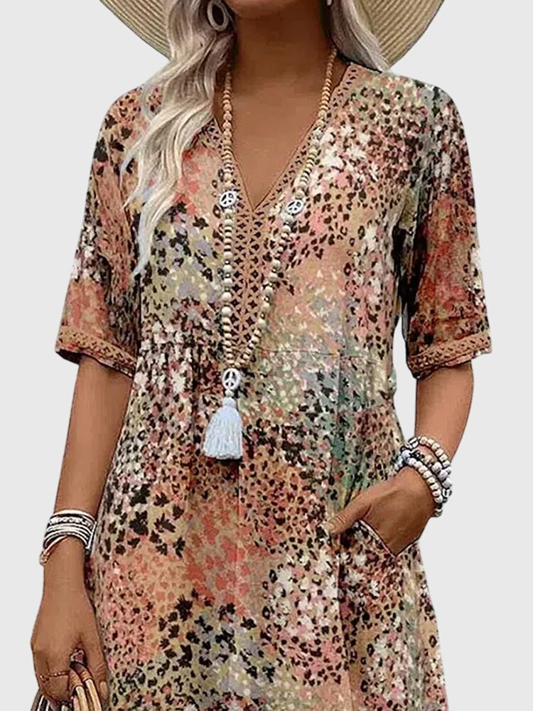 Abito Donna Longuette Floreale Elegante per Cerimonia - Vestiti Eleganti Donna e Abbigliamento Donna Chic 5