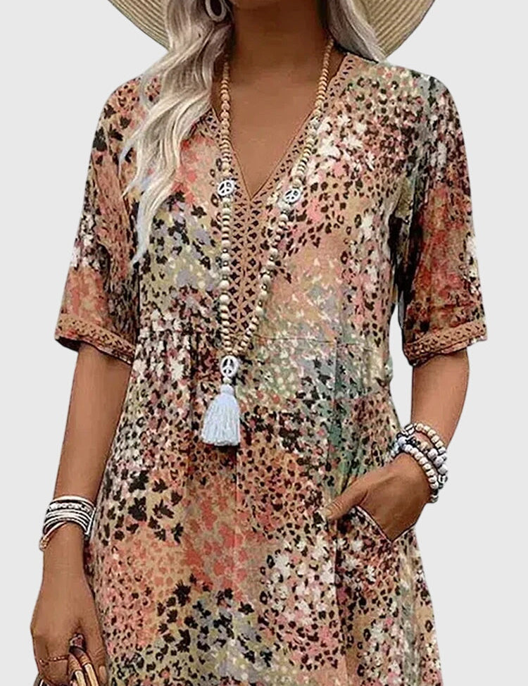 Abito Donna Longuette Floreale Elegante per Cerimonia - Vestiti Eleganti Donna e Abbigliamento Donna Chic 5