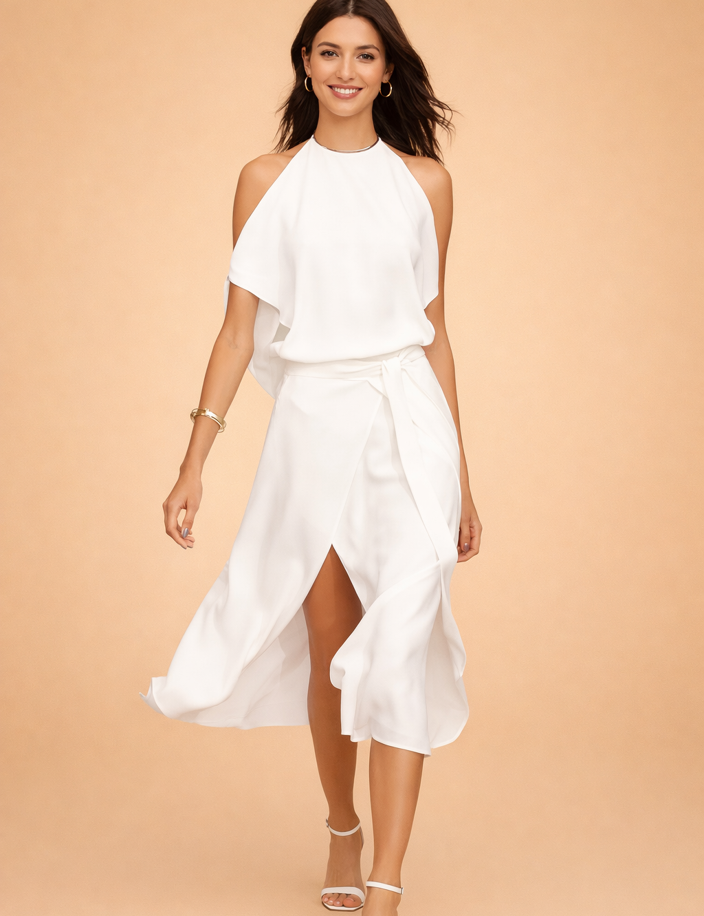 Abito Donna Midi Elegante Spalle Scoperte Casual Estivo - Vestiti Eleganti Donna per Occasioni Informali 2