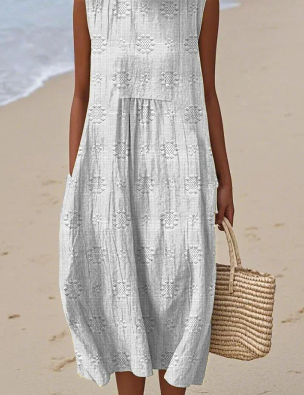 Abito Donna Senza Maniche Ricamato Elegante - Abiti Cerimonia Donna per Occasioni Speciali, Stile Raffinato e Femminile 1