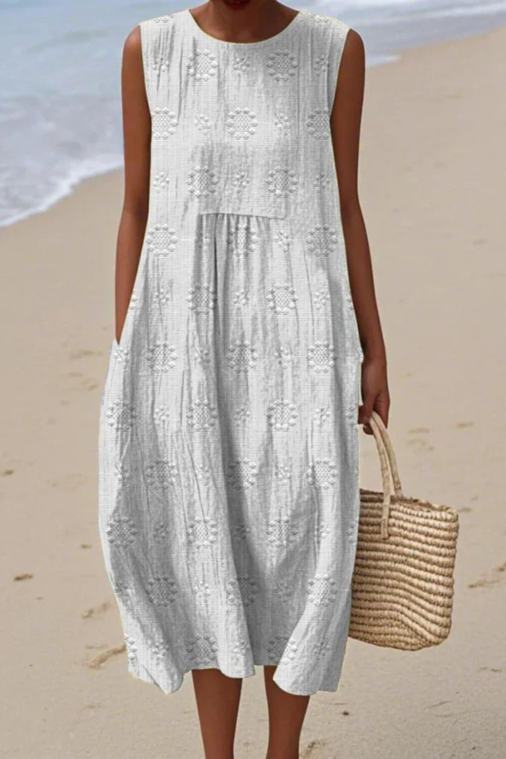 Abito Donna Senza Maniche Ricamato Elegante - Abiti Cerimonia Donna per Occasioni Speciali, Stile Raffinato e Femminile 1