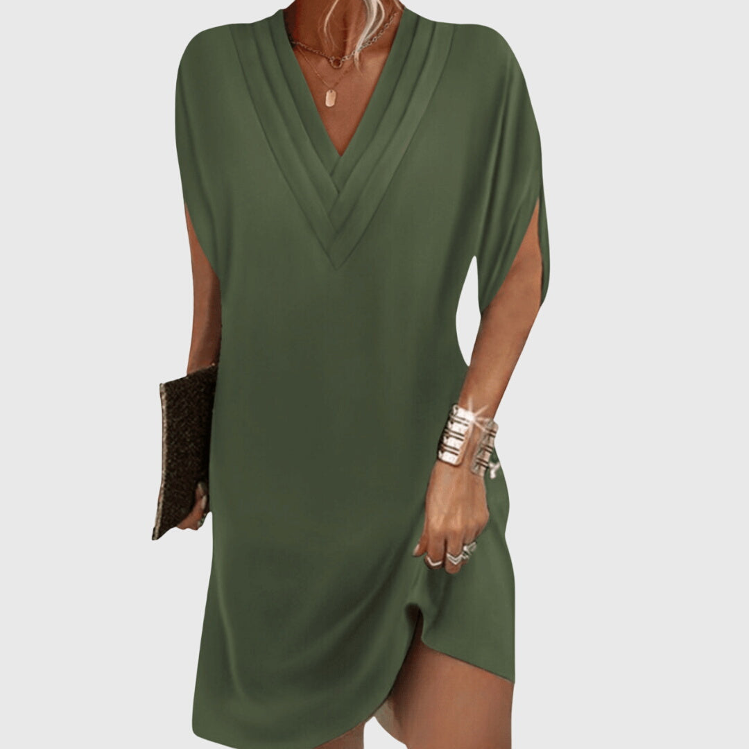 Abito Elegante Donna Scollo a V per Cerimonie e Occasioni Speciali, Vestiti Eleganti per Abbigliamento Donna 0