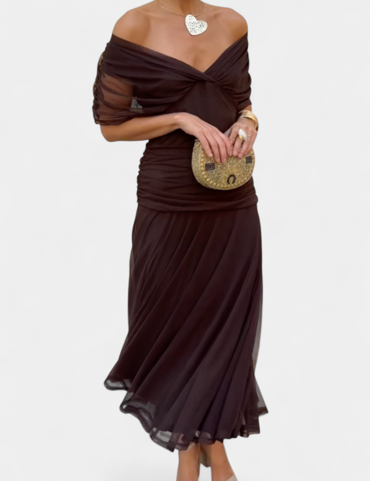 Abito Elegante Lungo con Stampa Floreale per Donne - Look Raffinato e Femminile 1