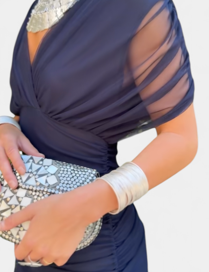 Abito Elegante Lungo con Stampa Floreale per Donne - Look Raffinato e Femminile 10
