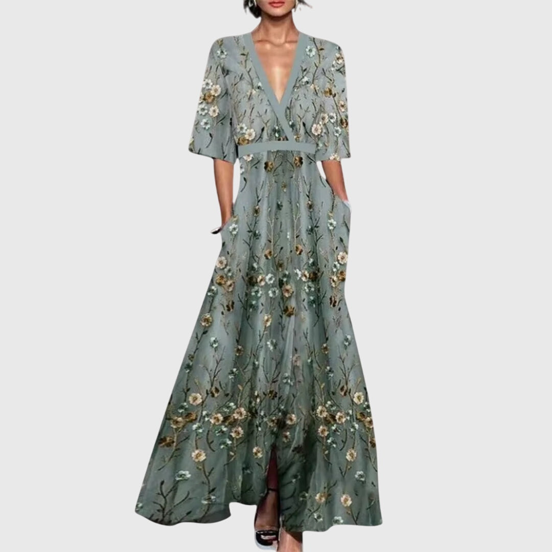 Abito Elegante Primaverile Donna con Design Floreale e Silhouette Lusinghiera 2