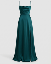 Abito Elegante da Donna Maxi con Spacco e Taglio Fluido per Cerimonie e Occasioni Speciali 4