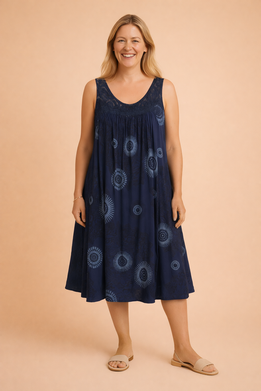 Abito Estivo Donna Senza Maniche Elegante Taglie Forti Leggero e Versatile 3
