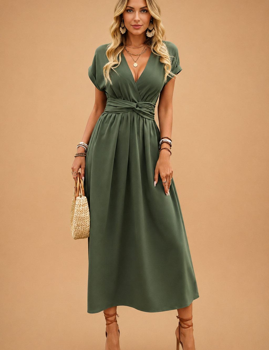 Abito Estivo Elegante Donna Vestito Leggero e Fresco per Occasioni Casual e Formali 3