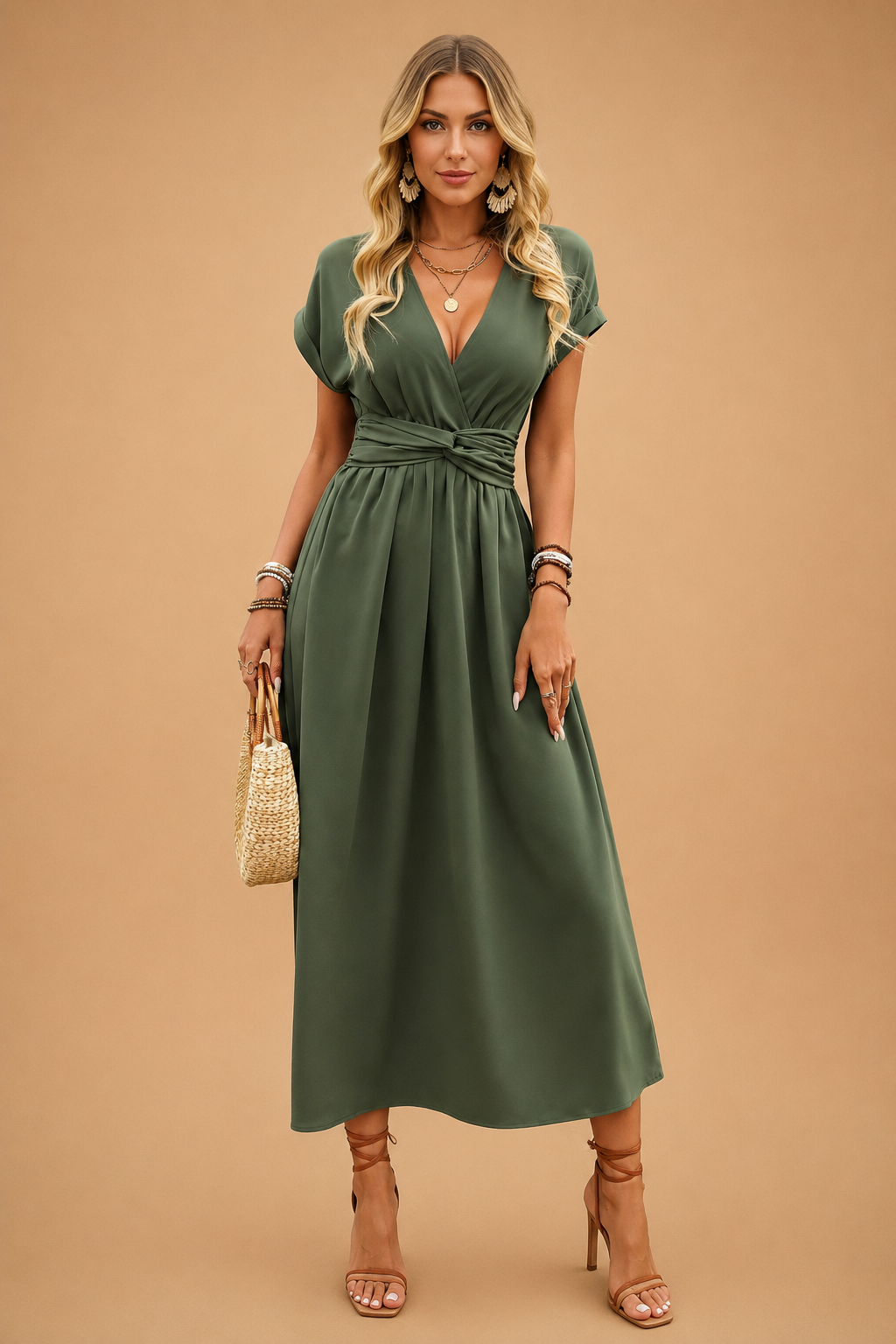 Abito Estivo Elegante Donna Vestito Leggero e Fresco per Occasioni Casual e Formali 3