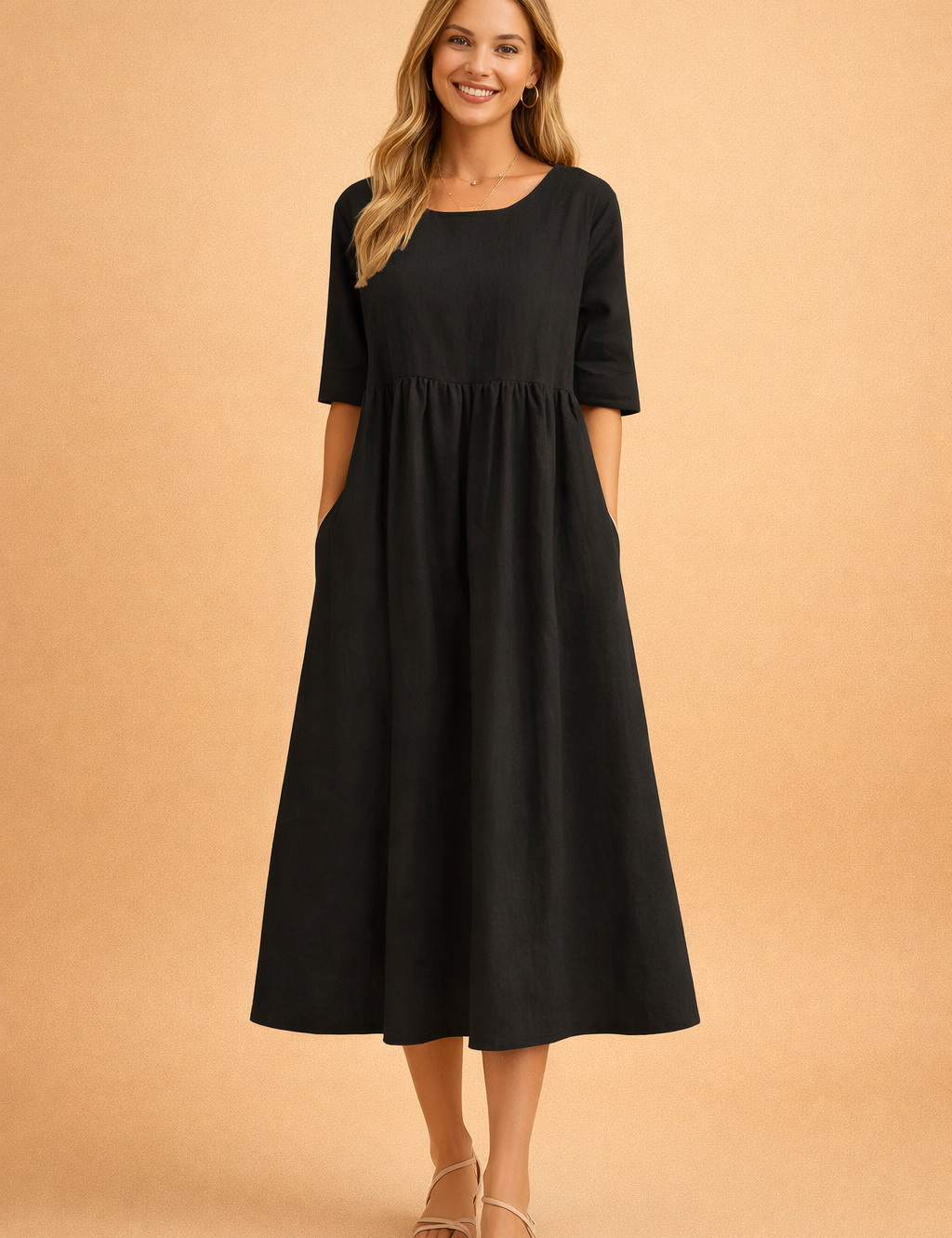 Abito Estivo Midi Donna Elegante Plissettato Versatile per Occasioni Casual e Formali 5
