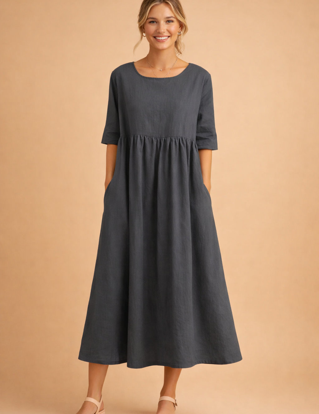 Abito Estivo Midi Donna Elegante Plissettato Versatile per Occasioni Casual e Formali 6