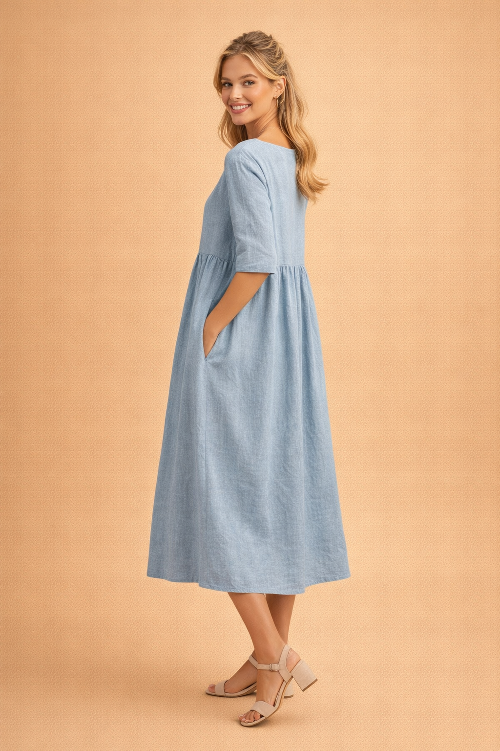 Abito Estivo Midi Donna Elegante Plissettato Versatile per Occasioni Casual e Formali 8