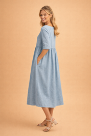 Abito Estivo Midi Donna Elegante Plissettato Versatile per Occasioni Casual e Formali 8
