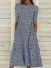 Abito Floreale Midi Elegante per Donna - Look Snello e Fresco 1