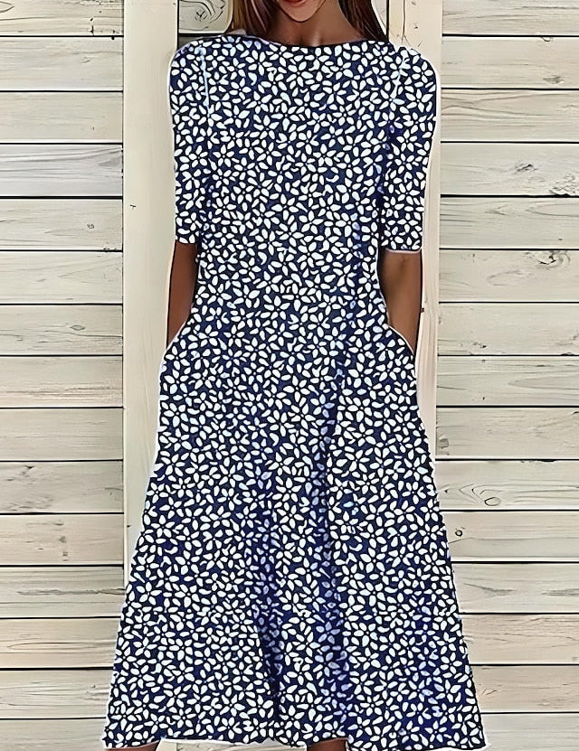 Abito Floreale Midi Elegante per Donna - Look Snello e Fresco 1