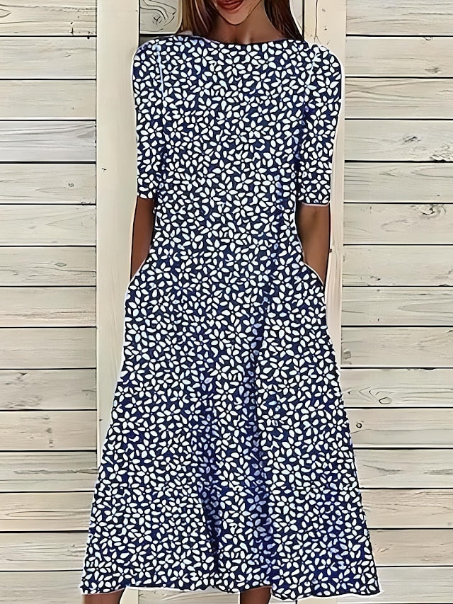 Abito Floreale Midi Elegante per Donna - Look Snello e Fresco 1