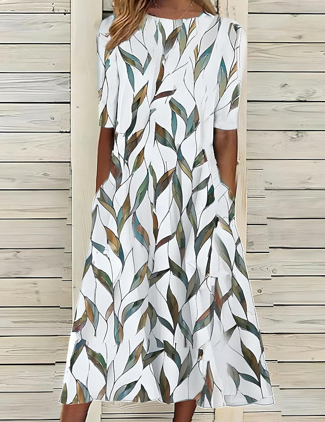 Abito Floreale Midi Elegante per Donna - Look Snello e Fresco 2