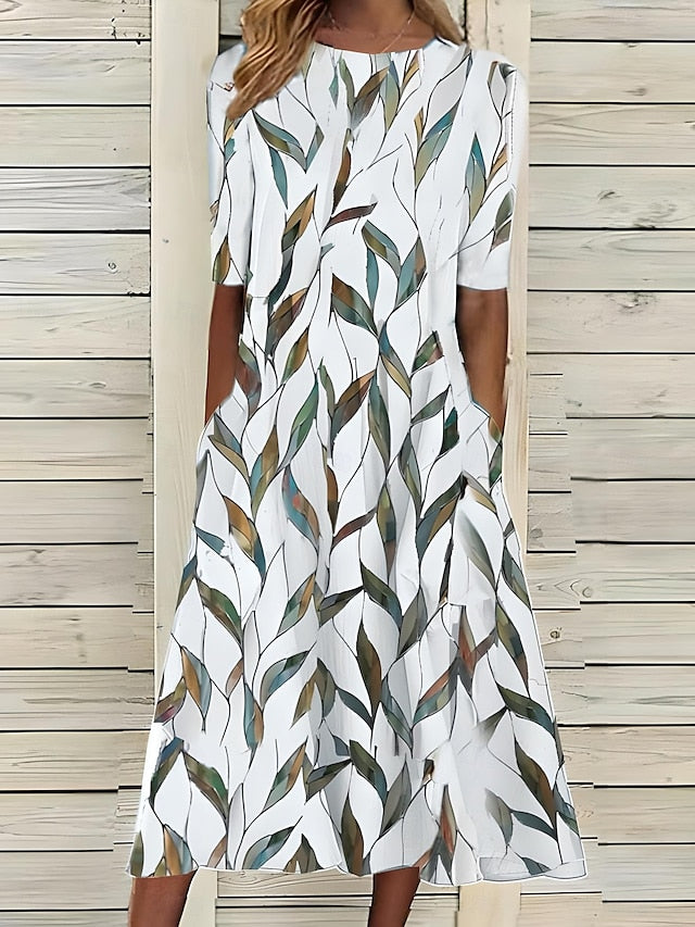 Abito Floreale Midi Elegante per Donna - Look Snello e Fresco 2