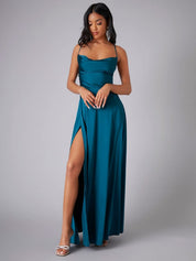 Abito Lungo Elegante Da Donna Con Spacco Per Cerimonia Estiva - Stile E Comfort In Ogni Occasione 9