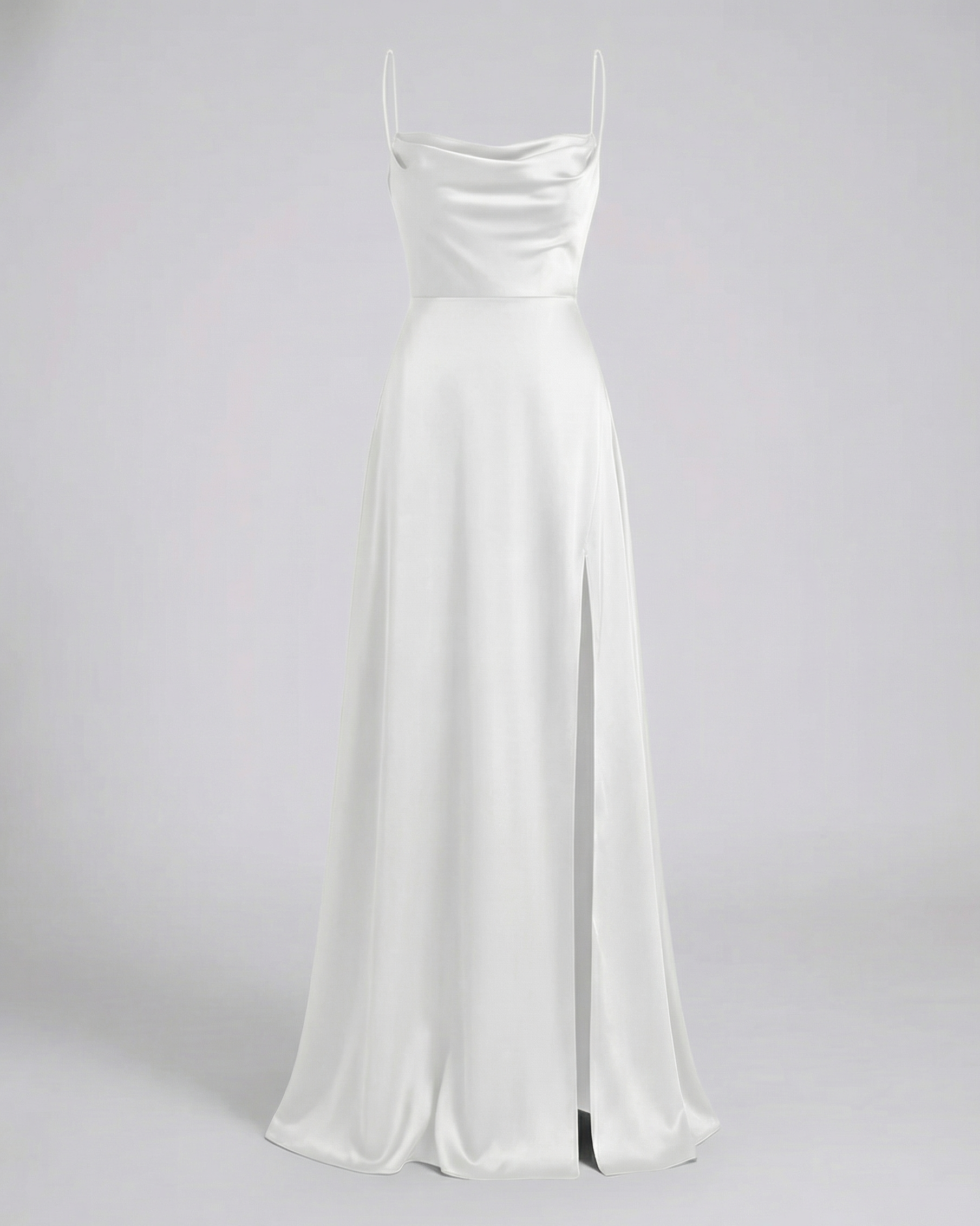 Abito Lungo Elegante Donna Estate con Spacco Maxi Vestito Cerimonia 8