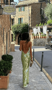 Abito Maxi Paillettes – Spalline Sottili Scintillante 5