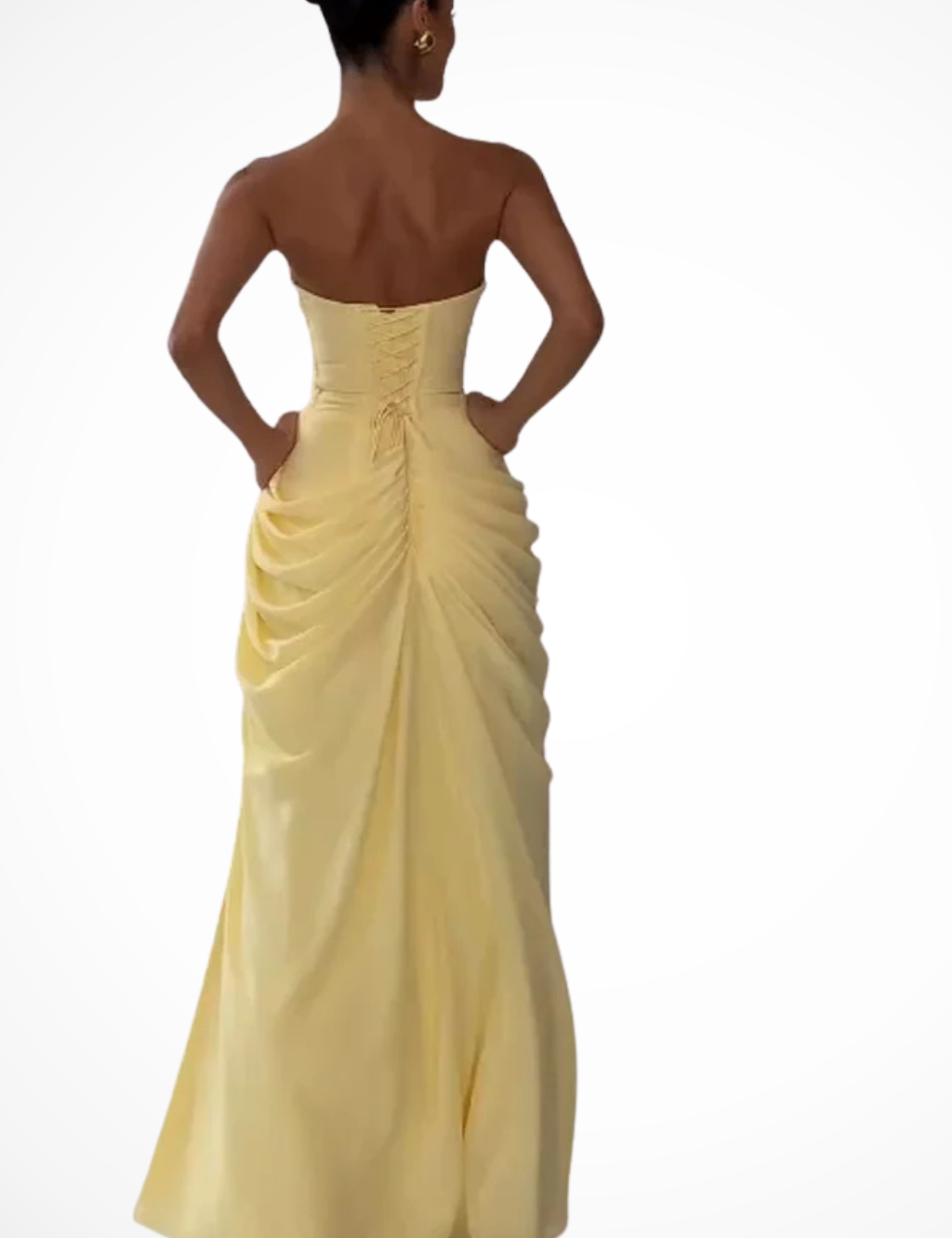 Abito Maxi da Donna Elegante per Cerimonie Estive con Spacco e Scollo a Fascia 4