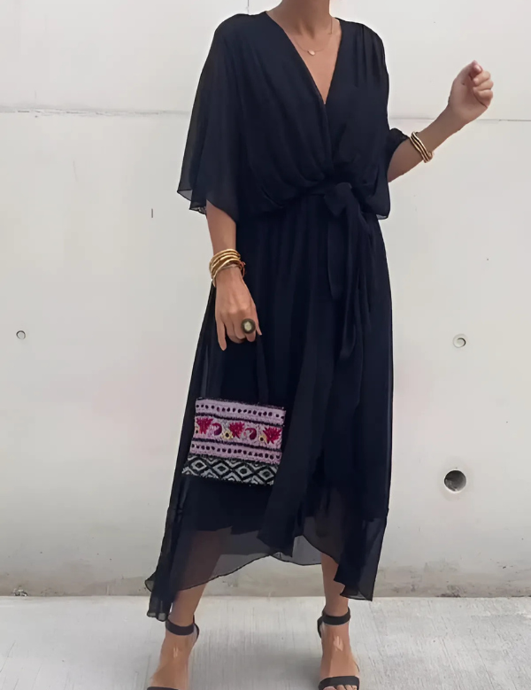 Abito Midi Avvolgente Elegante per Donne - Stile Casual e Raffinato 0