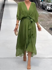Abito Midi Avvolgente Elegante per Donne - Stile Casual e Raffinato 1