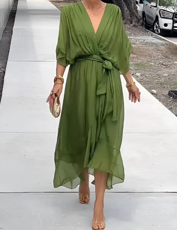 Abito Midi Avvolgente Elegante per Donne - Stile Casual e Raffinato 1