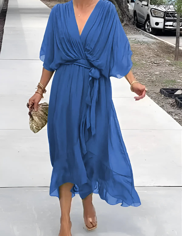 Abito Midi Avvolgente Elegante per Donne - Stile Casual e Raffinato 2