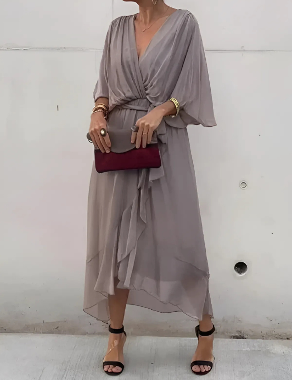 Abito Midi Avvolgente Elegante per Donne - Stile Casual e Raffinato 4