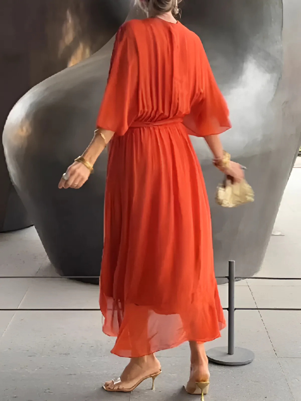 Abito Midi Avvolgente Elegante per Donne - Stile Casual e Raffinato 6
