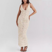 Abito Midi Elegante Donna in Pizzo per Cerimonia e Feste 3