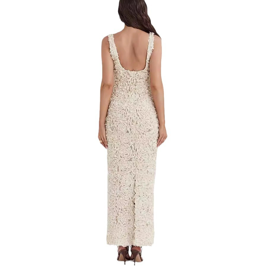 Abito Midi Elegante Donna in Pizzo per Cerimonia e Feste 5