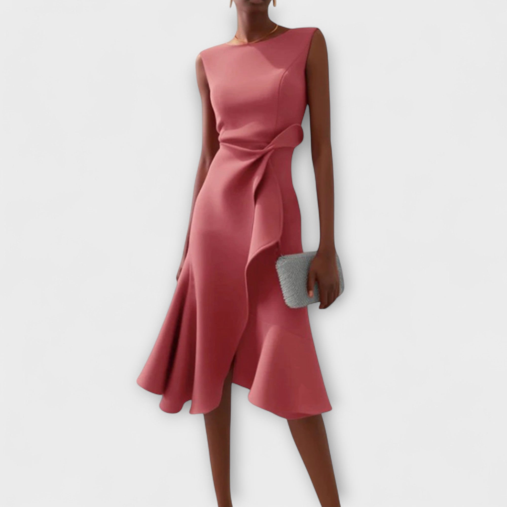 Abito Midi Elegante con Dettaglio Asimmetrico per Cerimonia e Occasioni Speciali 3