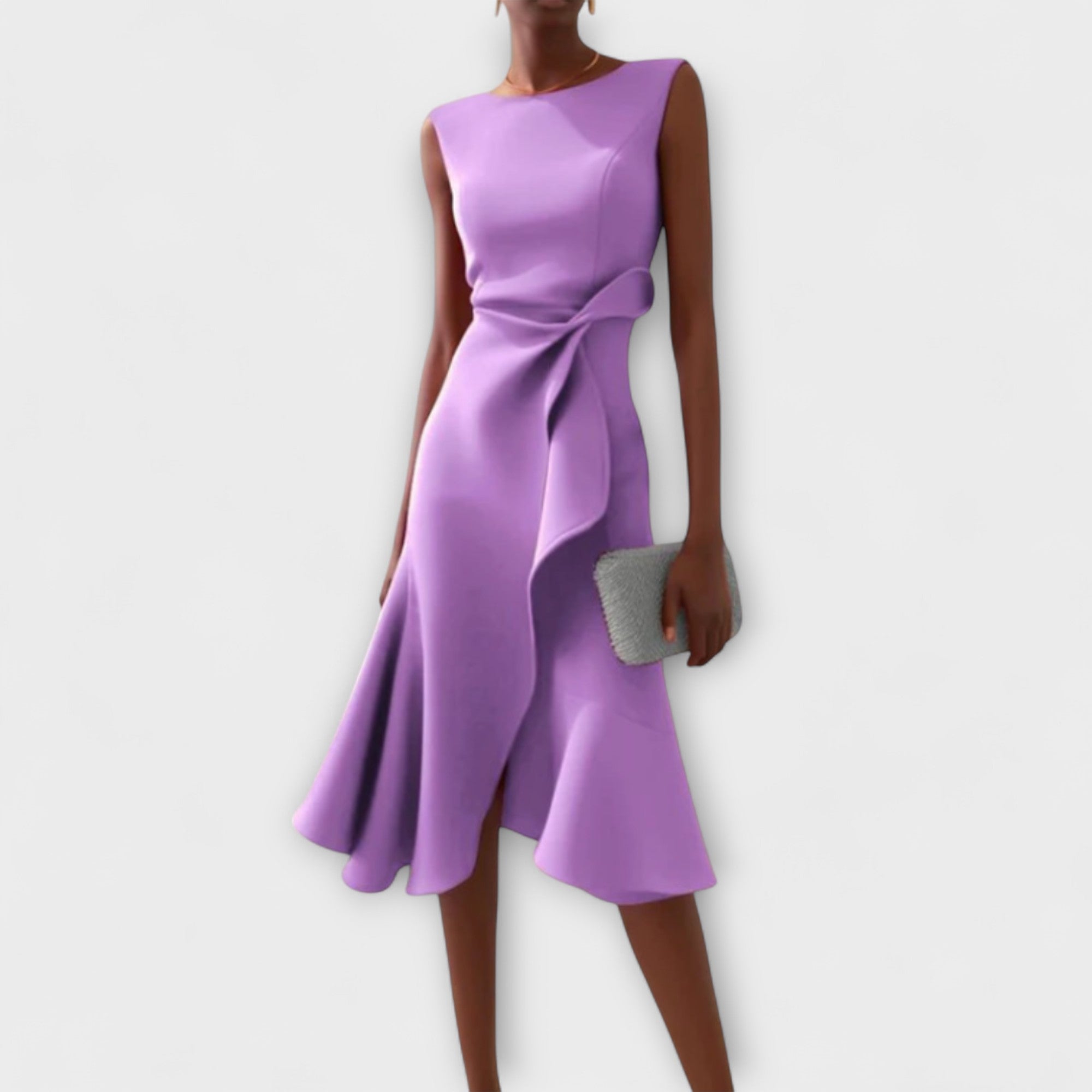 Abito Midi Elegante con Dettaglio Asimmetrico per Cerimonia e Occasioni Speciali 5