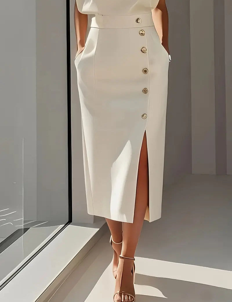 Abito Midi Elegante con Spacco Laterale per Donne - Stile Raffinato per l'Estate 0