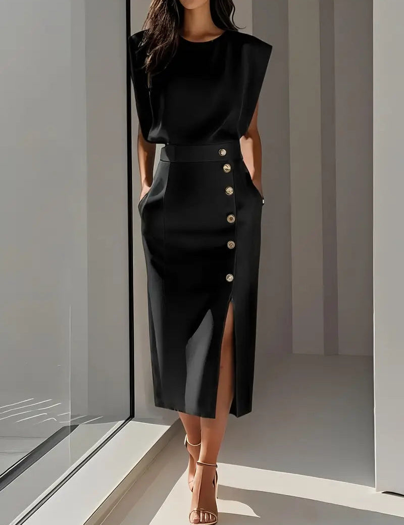 Abito Midi Elegante con Spacco Laterale per Donne - Stile Raffinato per l'Estate 4