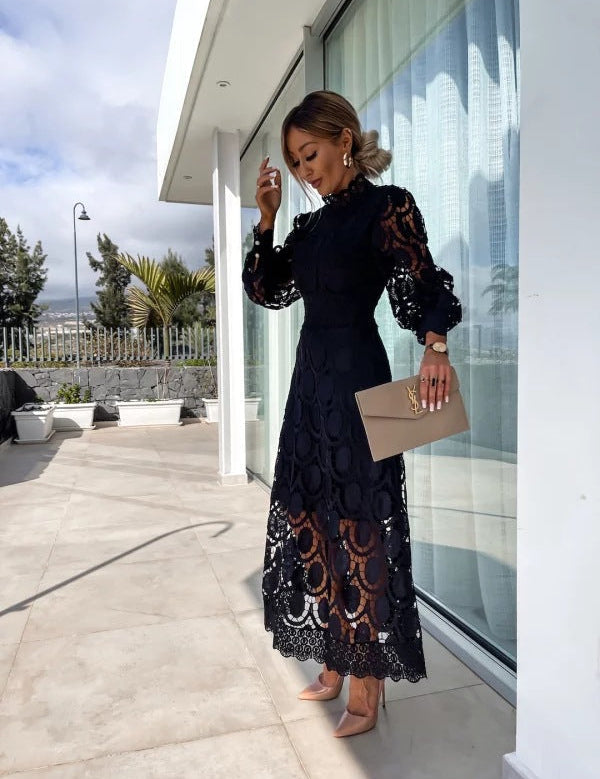 Abito Midi Elegante da Cerimonia Donna con Dettagli Traforati 6
