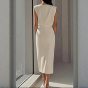 Abito Midi Elegante da Donna con Spacco e Bottoni Laterali 1