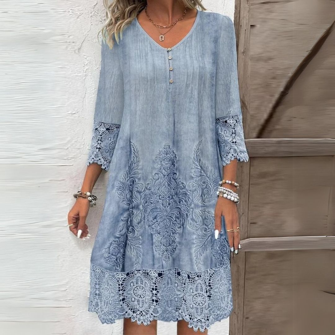 Abito Midi Floreale Elegante Donna Estivo Leggero e Confortevole 0