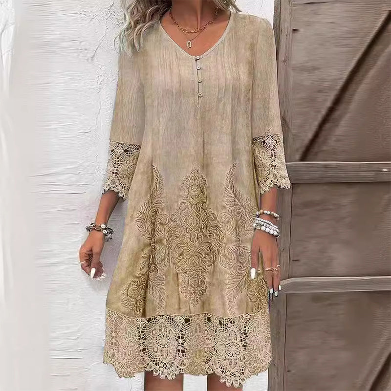 Abito Midi Floreale Elegante Donna Estivo Leggero e Confortevole 2