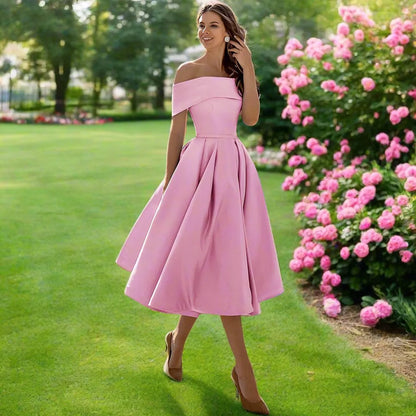 Abito Midi Senza Spalline Elegante per Eventi Estivi 12