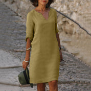 Abito con Scollo a V Elegante e Modellante per Donne 12