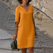 Abito con Scollo a V Elegante e Modellante per Donne 4
