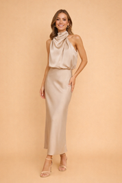 Abito da Donna Elegante Midi per Cerimonia - Vestito Glamour per Occasioni Speciali 1