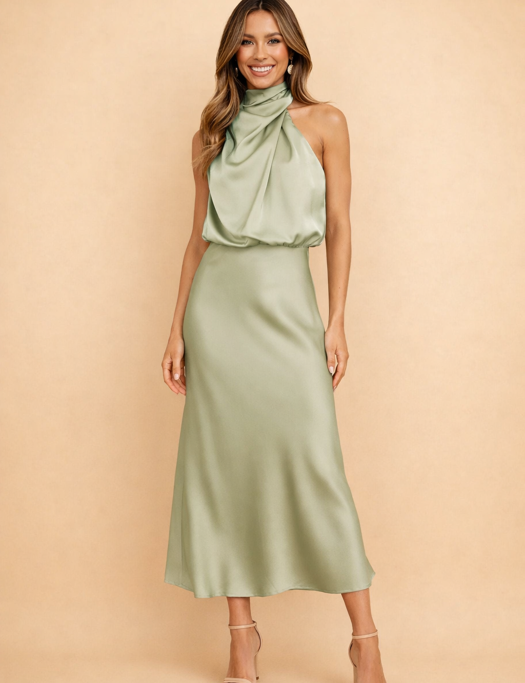 Abito da Donna Elegante Midi per Cerimonia - Vestito Glamour per Occasioni Speciali 2