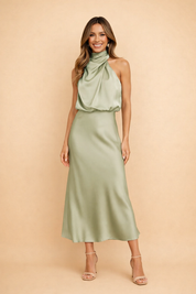 Abito da Donna Elegante Midi per Cerimonia - Vestito Glamour per Occasioni Speciali 2