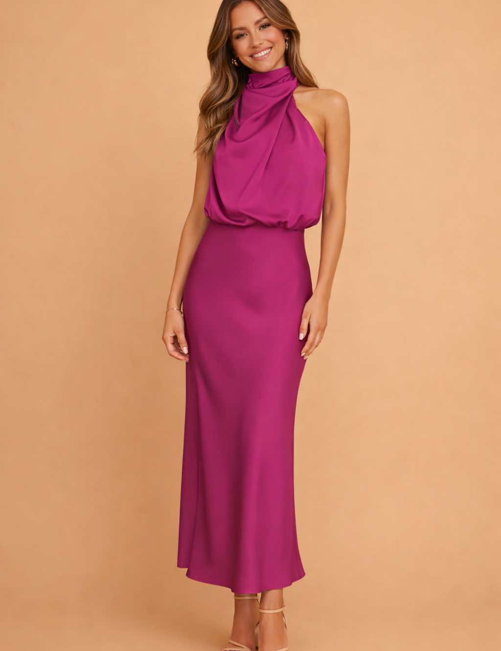 Abito da Donna Elegante Midi per Cerimonia - Vestito Glamour per Occasioni Speciali 3